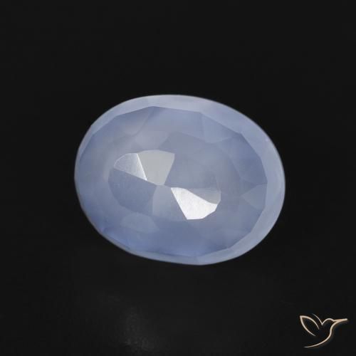 Calcedônia Azul arroxeado Natural 2.68ct, oval, Transparente