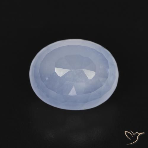 2.82ct Natural Azul arroxeado Calcedônia, oval, Transparente