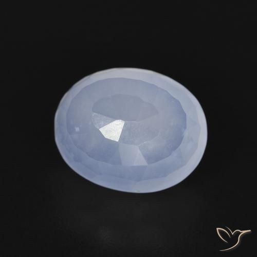 Calcedônia Azul arroxeado Natural 2.82ct, oval, Transparente