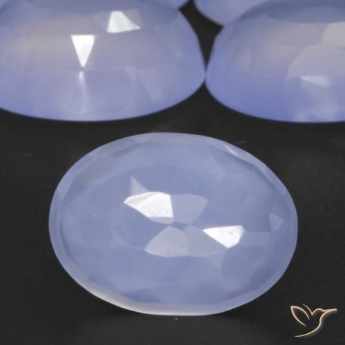 Pedras preciosas de Calcedônia Azul arroxeado natural de 33.41 ct, oval, Translúcido