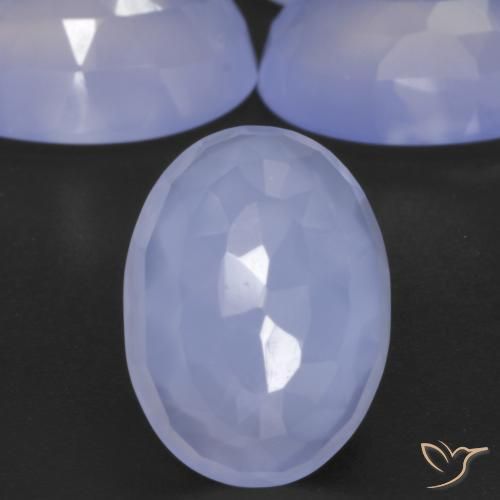 Pedras preciosas de Calcedônia Azul arroxeado natural de 33.41 ct, oval, Translúcido