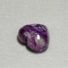 Charoíta violeta natural 4,16ct, formato de coração, opaco