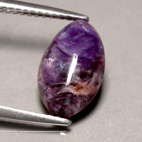 Charoíta violeta natural 2,58ct, marquise, opaco