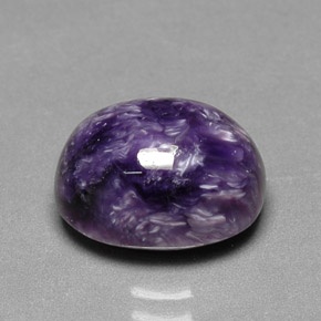 Charoíta violeta natural 5,68ct, corte oval, opaco