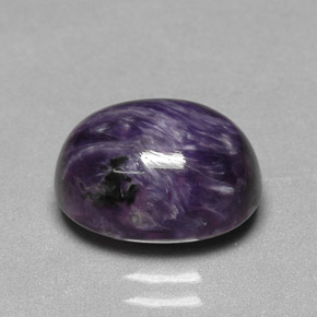 Charoíta violeta natural 4,98ct, corte oval, opaco