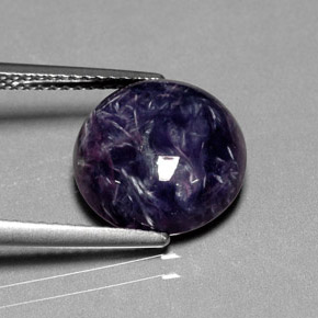 Charoite Tolet Natural 4.70ct, Corte Redondo, Opaco