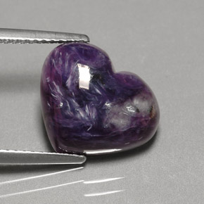 Charoite Tolet Natural 4.91ct, Formato de coração, Opaco