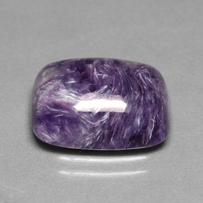 Charoíta violeta natural 6,49ct, almofada cortada, opaco