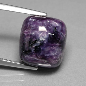 Charoíta violeta natural 7,25ct, almofada cortada, opaco