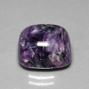 Charoíta violeta natural 7,25ct, almofada cortada, opaco