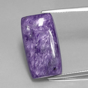 Charoíta violeta natural 13,90ct, baguete, opaco