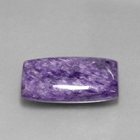 Charoíta violeta natural 13,90ct, baguete, opaco