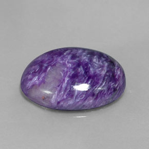 Charoíta violeta natural 8,41ct, corte oval, opaco
