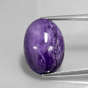 Charoíta violeta natural 12,83ct, corte oval, opaco