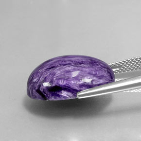 Charoíta violeta natural 12,83ct, corte oval, opaco