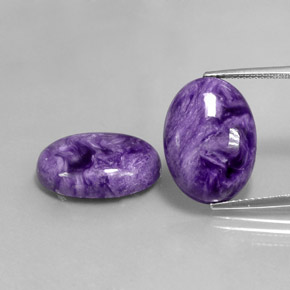 Pedras preciosas de charoíta violeta natural de  ct, corte oval, opaco