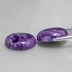 Pedras preciosas de charoíta violeta natural de  ct, corte oval, opaco