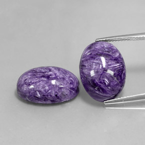 Pedras preciosas de charoíta violeta natural de  ct, corte oval, opaco