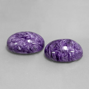 Pedras preciosas de charoíta violeta natural de  ct, corte oval, opaco