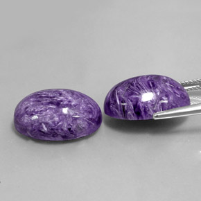 Pedras preciosas de charoíta violeta natural de  ct, corte oval, opaco