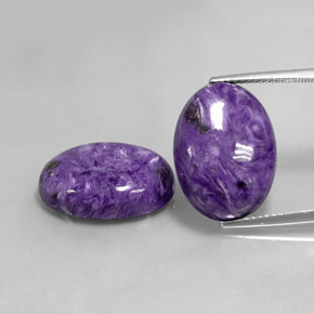Pedras preciosas de charoíta violeta natural de  ct, corte oval, opaco