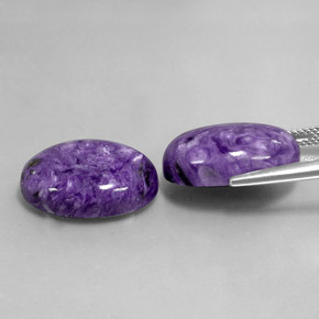 Pedras preciosas de charoíta violeta natural de  ct, corte oval, opaco