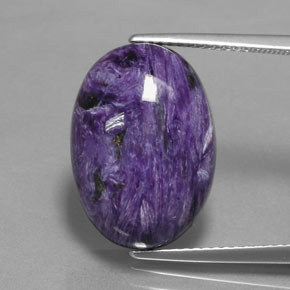 Charoíta violeta natural 11,27ct, corte oval, opaco
