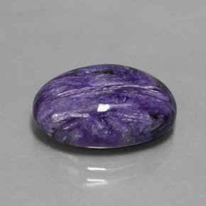 Charoíta violeta natural 11,27ct, corte oval, opaco