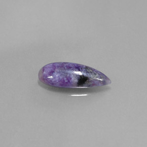 Charoíta violeta natural 1,73ct, formato de pêra, opaco