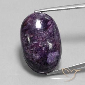 35.08ct Natural Violeta médio-escuro Charoite, oval, Opaco