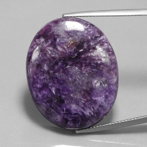 Charoite Violeta médio-escuro Natural 36.50ct, Corte Oval, Opaco