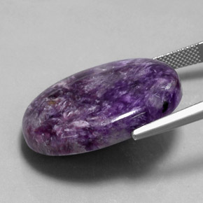 Charoite Violeta médio-escuro Natural 36.50ct, Corte Oval, Opaco