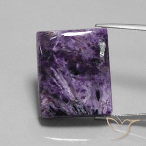 40.10ct Natural Violeta médio-escuro Charoite, baguete, Opaco
