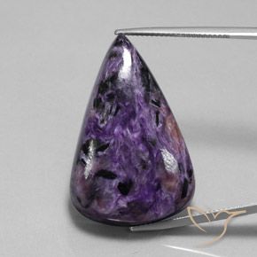 45.05ct Natural Violeta Profundo Charoite, Formato de pêra, Opaco