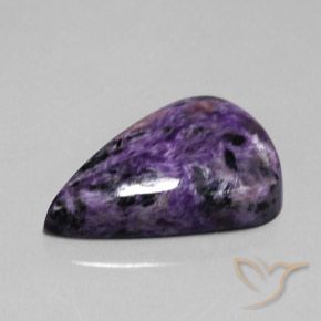 Charoite Violeta Profundo Natural 45.05ct, Formato de pêra, Opaco