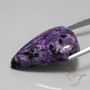 Charoite Violeta Profundo Natural 45.05ct, Formato de pêra, Opaco