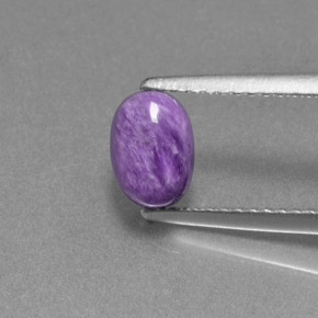 Charoíta violeta natural 1,50ct, corte oval, opaco