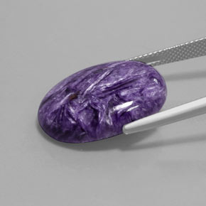 Charoíta violeta natural 15,17ct, corte oval, opaco