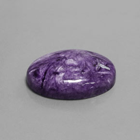 Charoíta violeta natural 16,35ct, corte oval, opaco