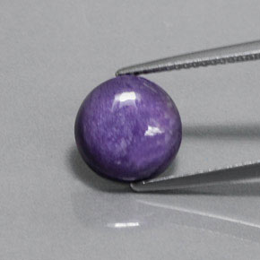 Charoíta violeta natural 3,11ct, corte redondo, opaco