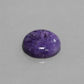 Charoíta violeta natural 3,28ct, corte redondo, opaco