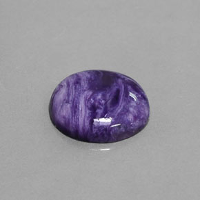 Charoíta violeta natural 5,50ct, corte redondo, opaco