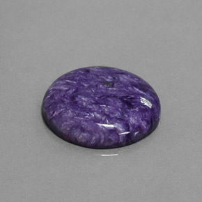Charoíta violeta natural 7,06ct, corte redondo, opaco