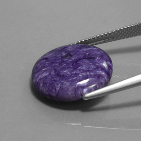 Charoíta violeta natural 7,06ct, corte redondo, opaco