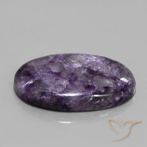 Charoíta violeta natural 33,89ct, corte oval, opaco