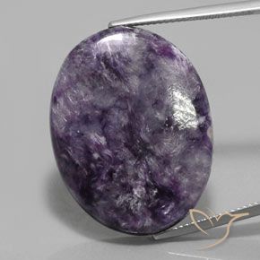 Charoite Malva Violeta Natural 29.50ct, Corte Oval, Opaco
