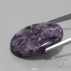 Charoite Malva Violeta Natural 29.50ct, Corte Oval, Opaco