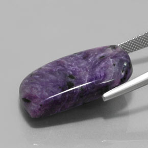 Charoíta violeta natural 29,51ct, forma extravagante, opaco