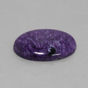 Charoíta violeta natural 28,54ct, corte oval, opaco