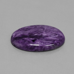 Charoíta violeta natural 27,90ct, corte oval, opaco